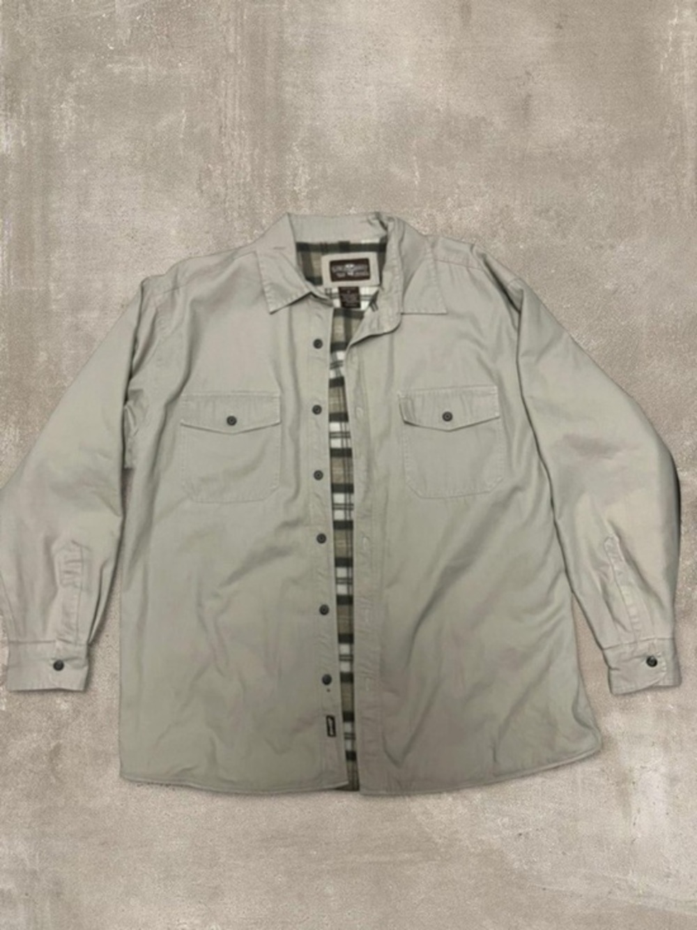 Levi’s Flannel Lined Button Up Jacket XL Tan Work Shirt Coat